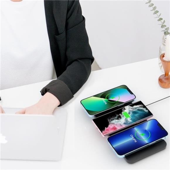 Wireless Charging Pad,15W Triple Wireless Charging Station,3in1 Wireless Charger - Picture 4 of 6